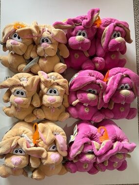 Reseller Lot De Fonseca 3D Plush Slippers Bunny Pink/Brown Sizes 5/6/7 (6 pairs)